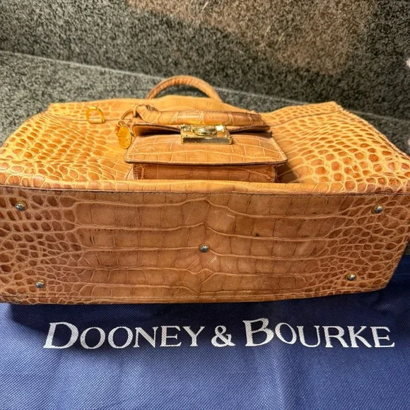 Dooney & Bourke Brown Croc-Embossed Tote - Picture 5 of 5